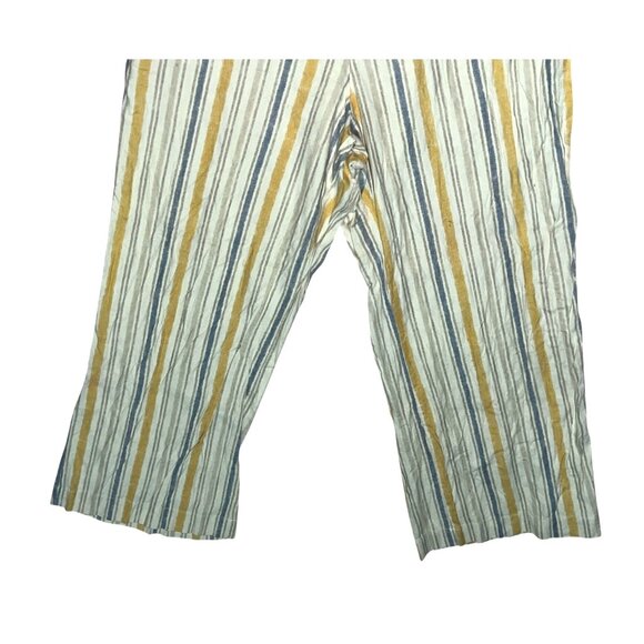 Est. 1946 Striped Linen-Blend Cropped Pants Sz 18/20 (2XL) Elastic Waistband Mul - Picture 7 of 9